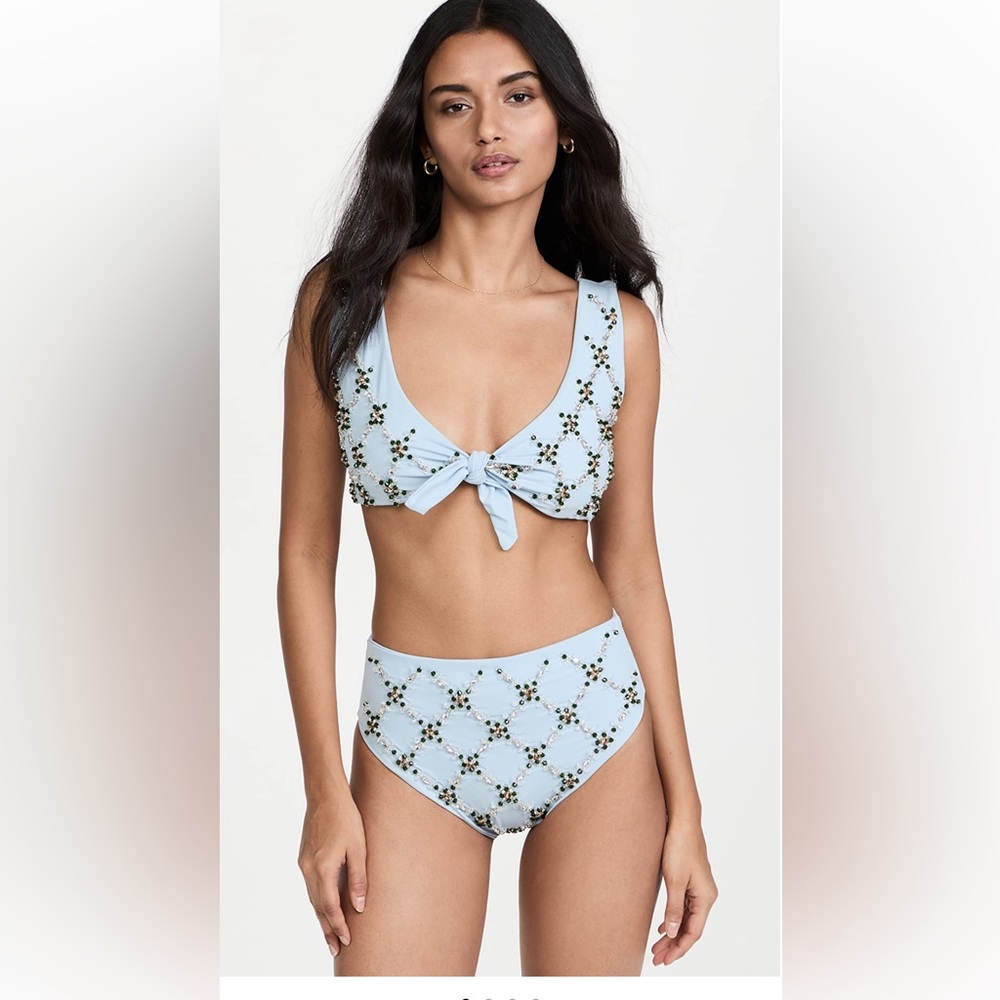 NWT OCEANUS Maya Beaded Bikini Set XS